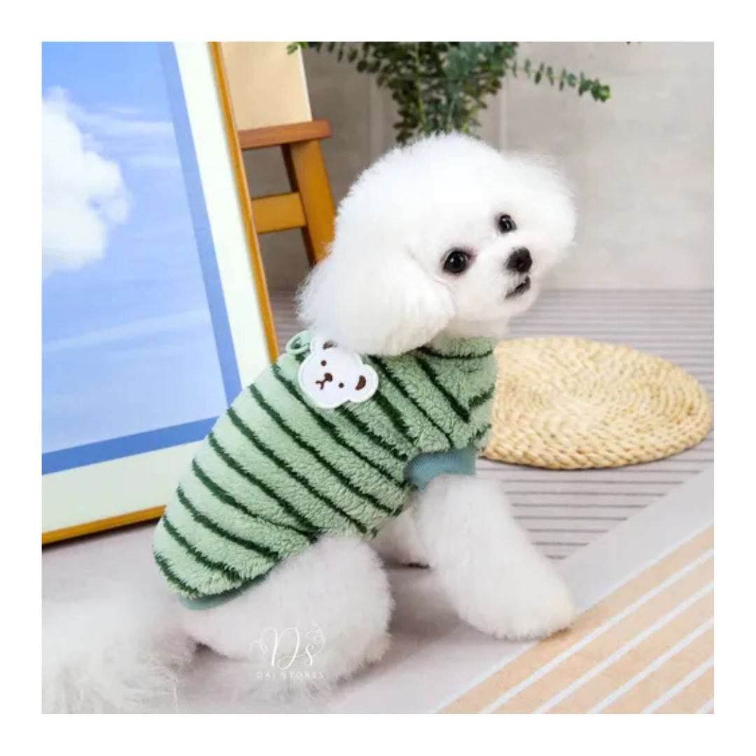 Pijama Pet de Microfibra com Bordado de Ursinho – O Chico Tem