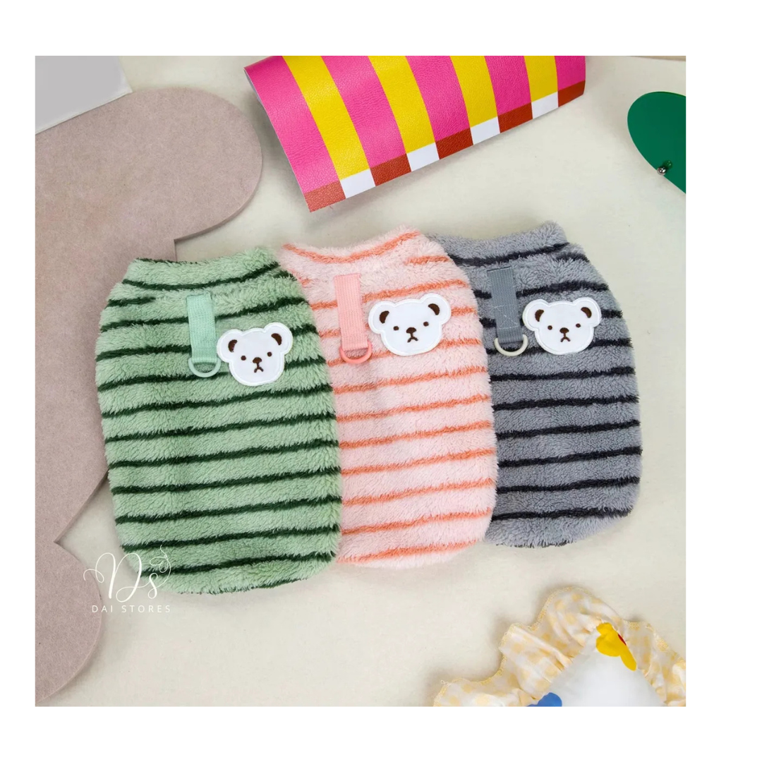 Pijama Pet de Microfibra com Bordado de Ursinho – O Chico Tem
