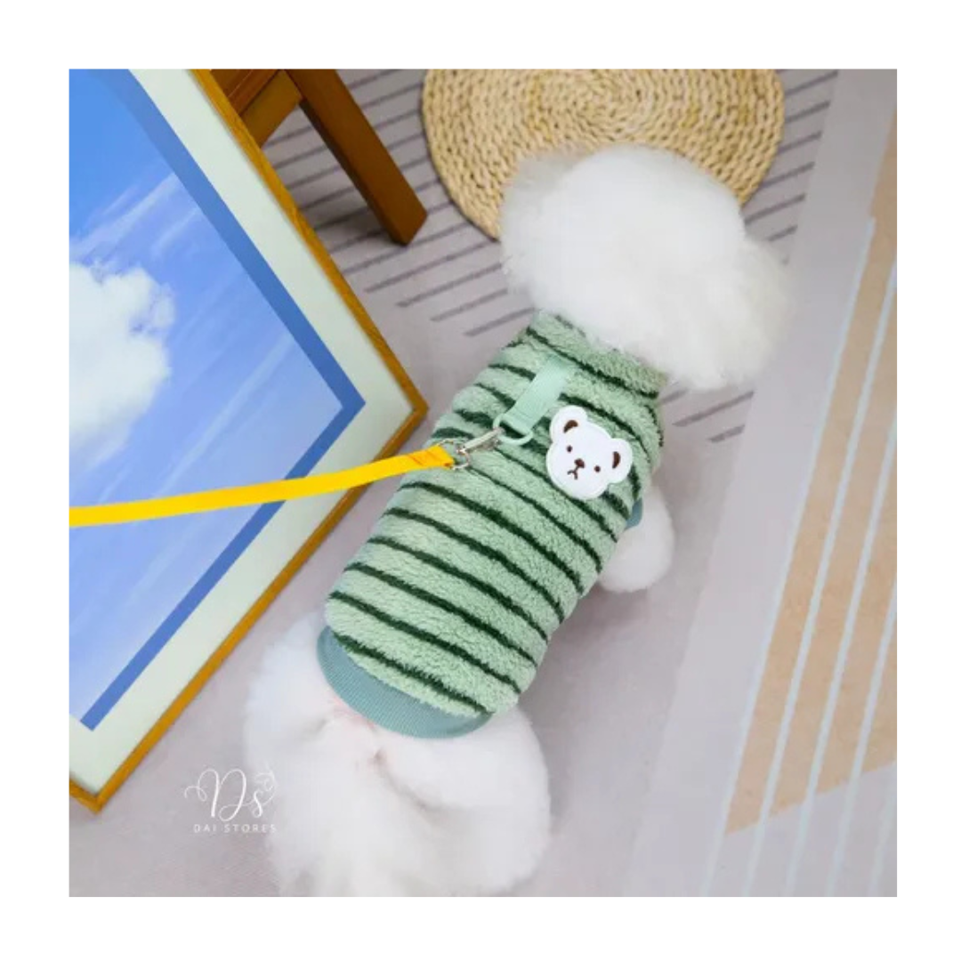 Pijama Pet de Microfibra com Bordado de Ursinho – O Chico Tem