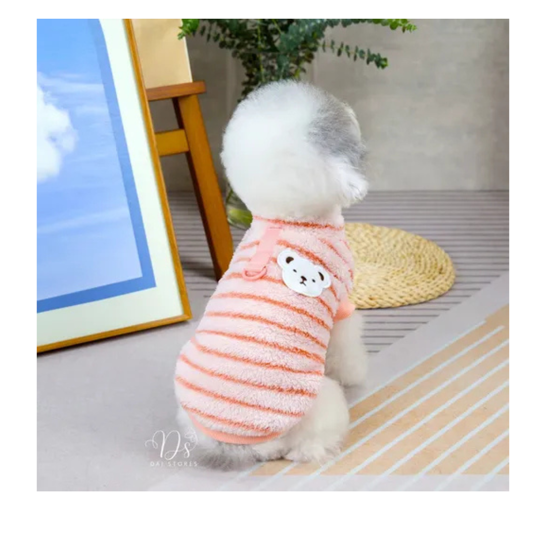 Pijama Pet de Microfibra com Bordado de Ursinho – O Chico Tem