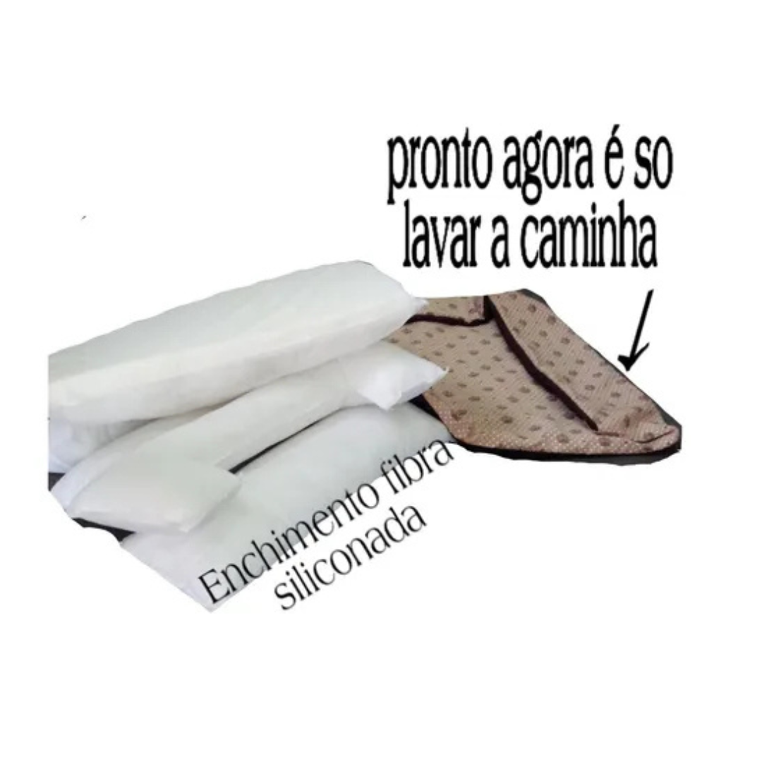 Caminha Pet com Manta e Travesseiro 60x60cm para Cães e Gatos – O Chico Tem