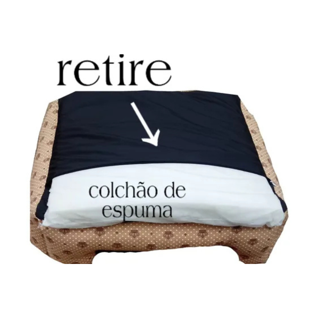Caminha Pet com Manta e Travesseiro 60x60cm para Cães e Gatos – O Chico Tem
