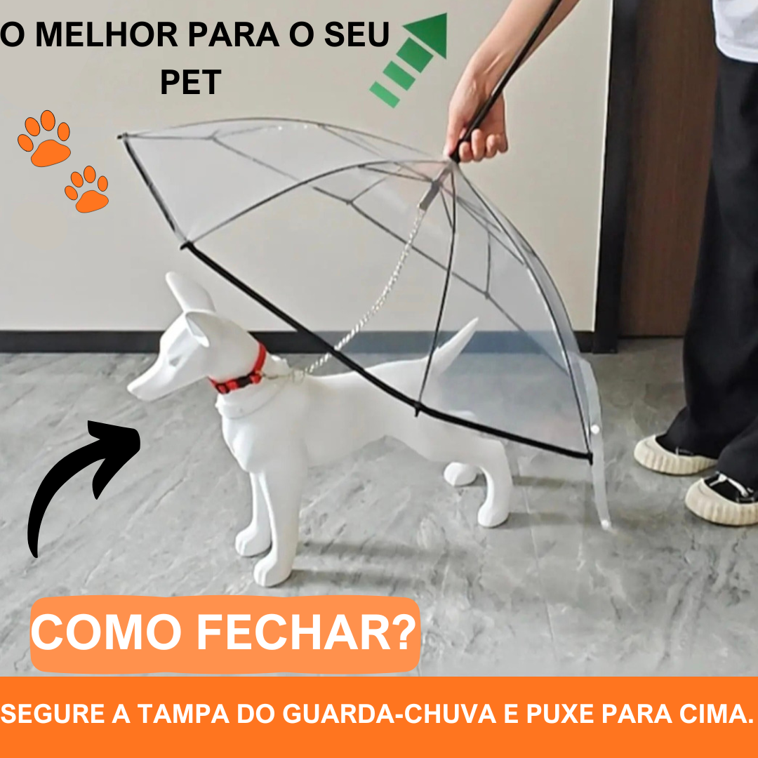 Guarda Chuvas Impermeável Ajustável para Cães Pequenos - O Chico Tem