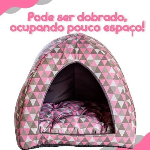Casinha Toca Tenda para Gatos e Cães 2 em 1 Iglu Impermeável Lavável Pet - O Chico Tem