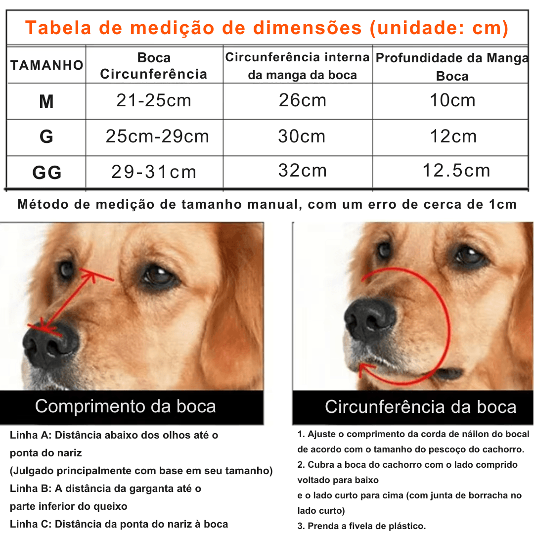 Focinheira Respirável Para Cães - O Chico Tem
