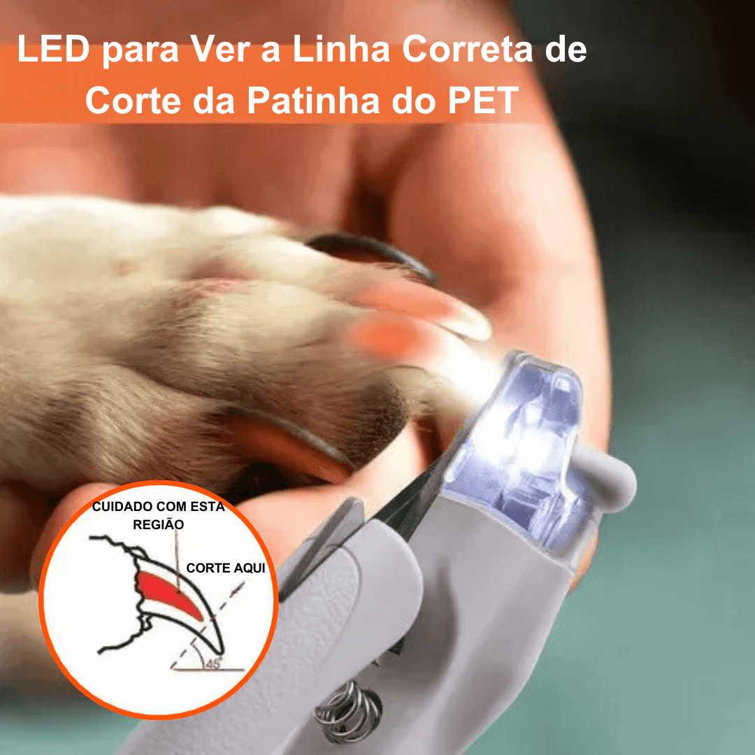Cortador de Unhas Eletrico 2 em 1 com Luz LED para PETS - O Chico Tem