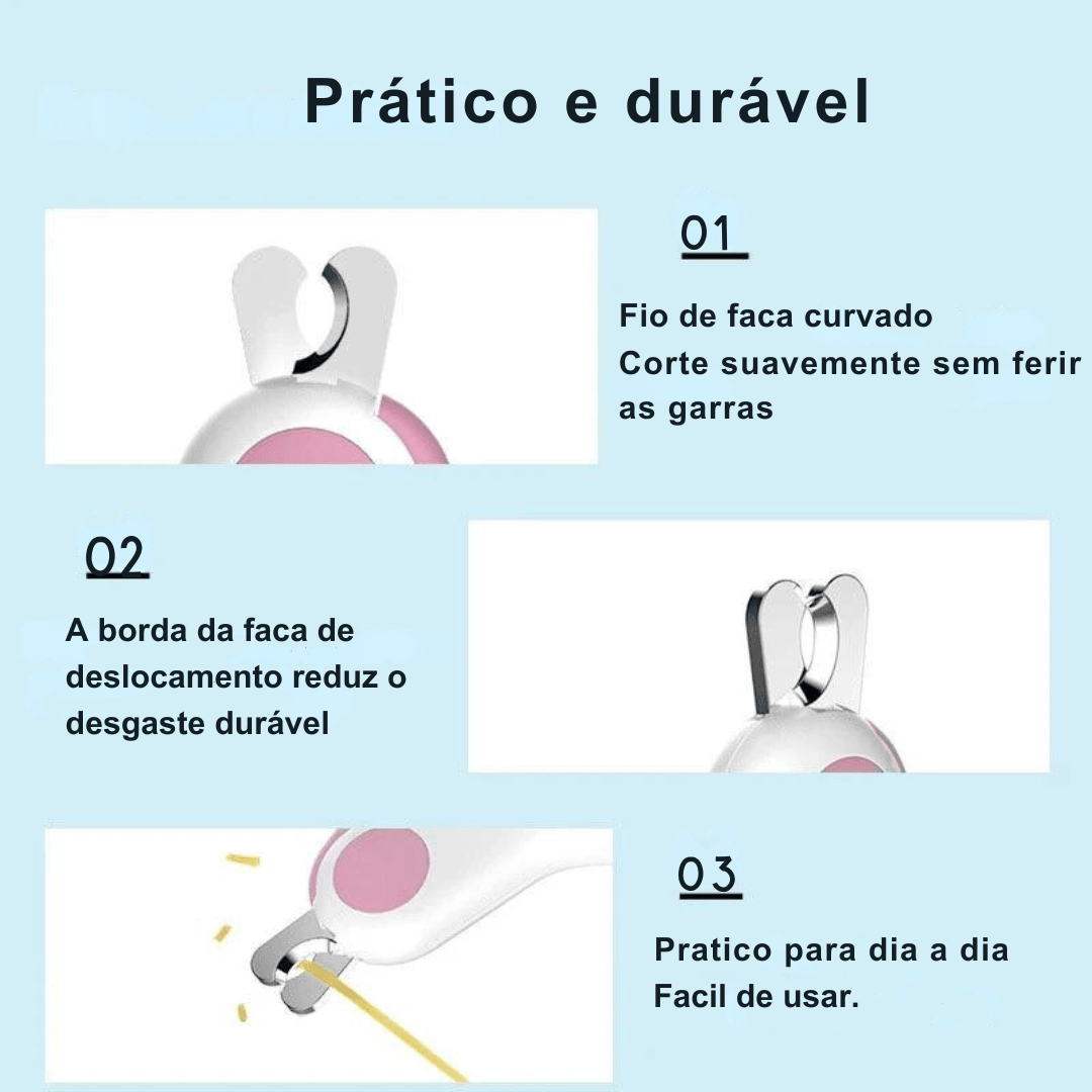 Cortador de Unhas com LED para PETS - O Chico Tem