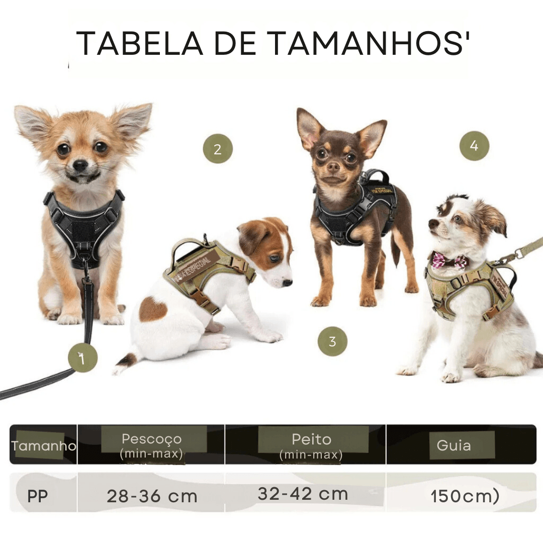 Peitoral Colete para Cães Pequenos - O Chico Tem