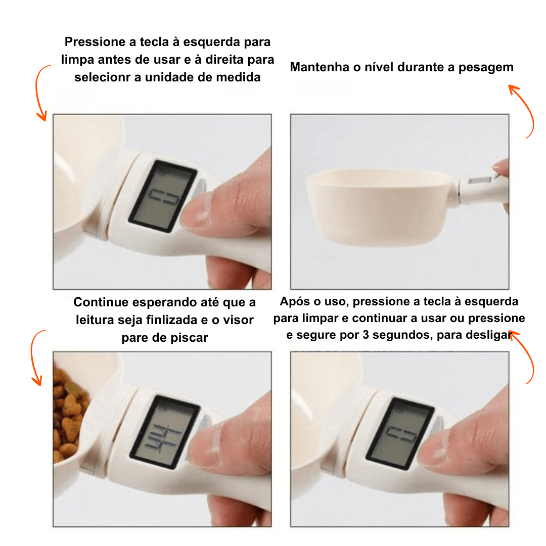 Colher balança digital de Alimentação para PETS - O Chico Tem