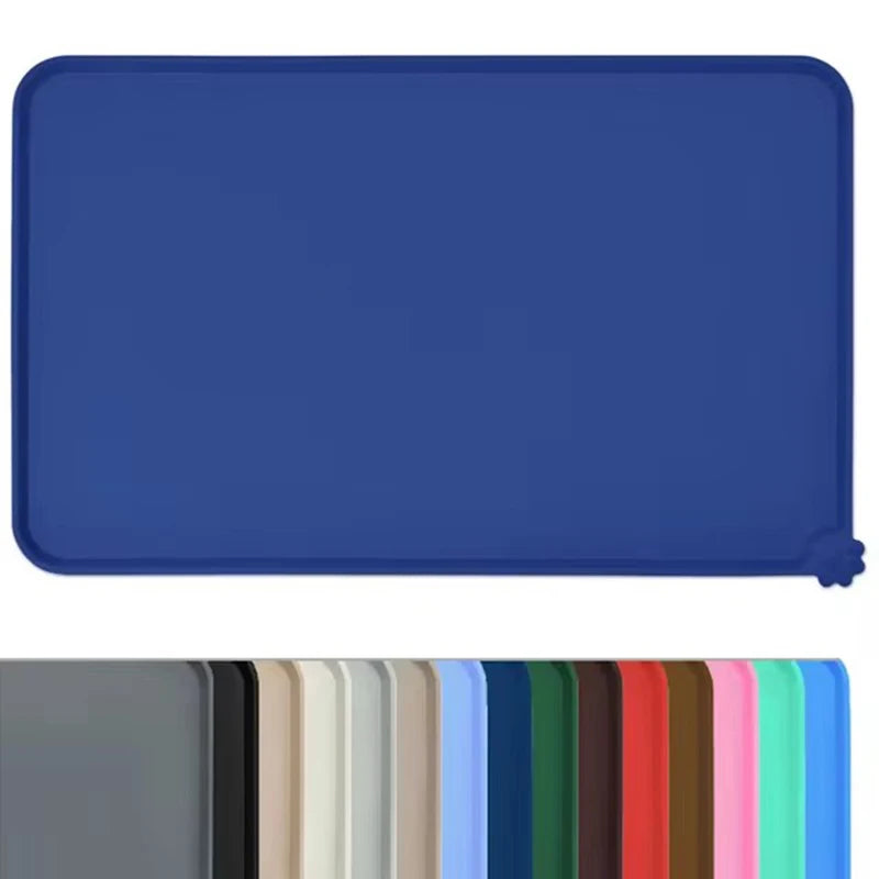 Impermeável antiderrapante Silicone Pet Food Mat, gato e cão alimentação Bowl Floors, Non-Stick Pad, High Lipped