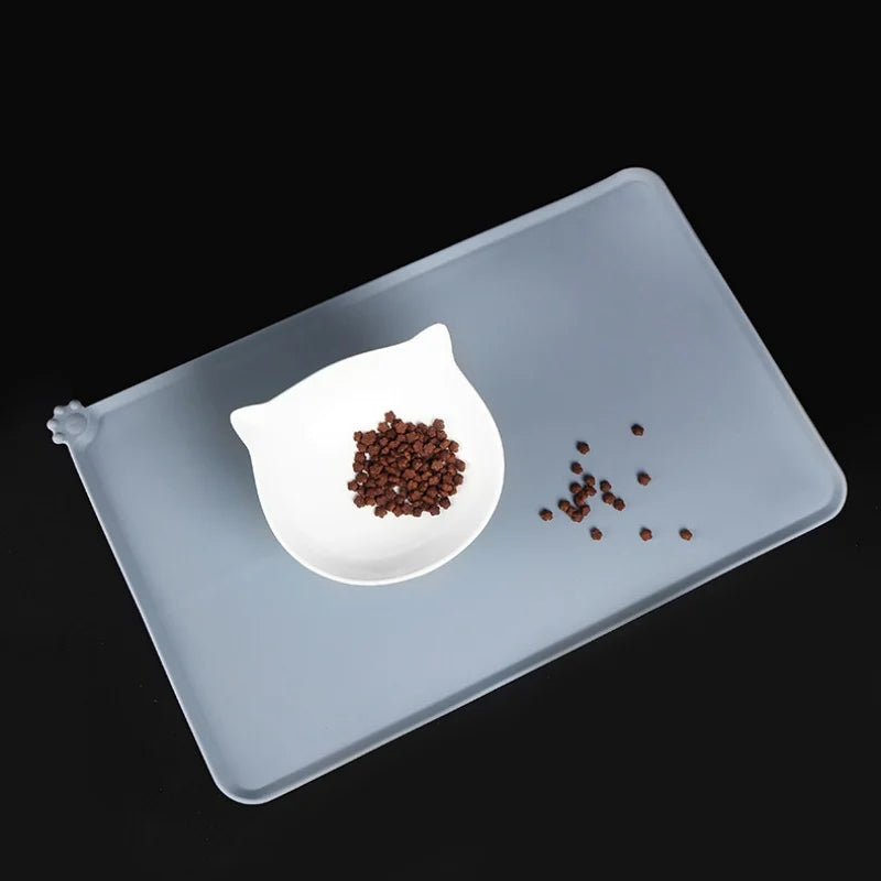 Impermeável antiderrapante Silicone Pet Food Mat, gato e cão alimentação Bowl Floors, Non-Stick Pad, High Lipped