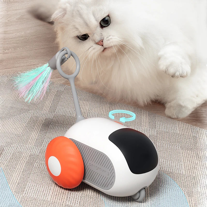 Carro esportivo inteligente com controle remoto, brinquedos elétricos para gatos, entretenimento divertido, ratos para animais de estimação, penas interativas, palitos para gatos, brinquedo para gatinhos