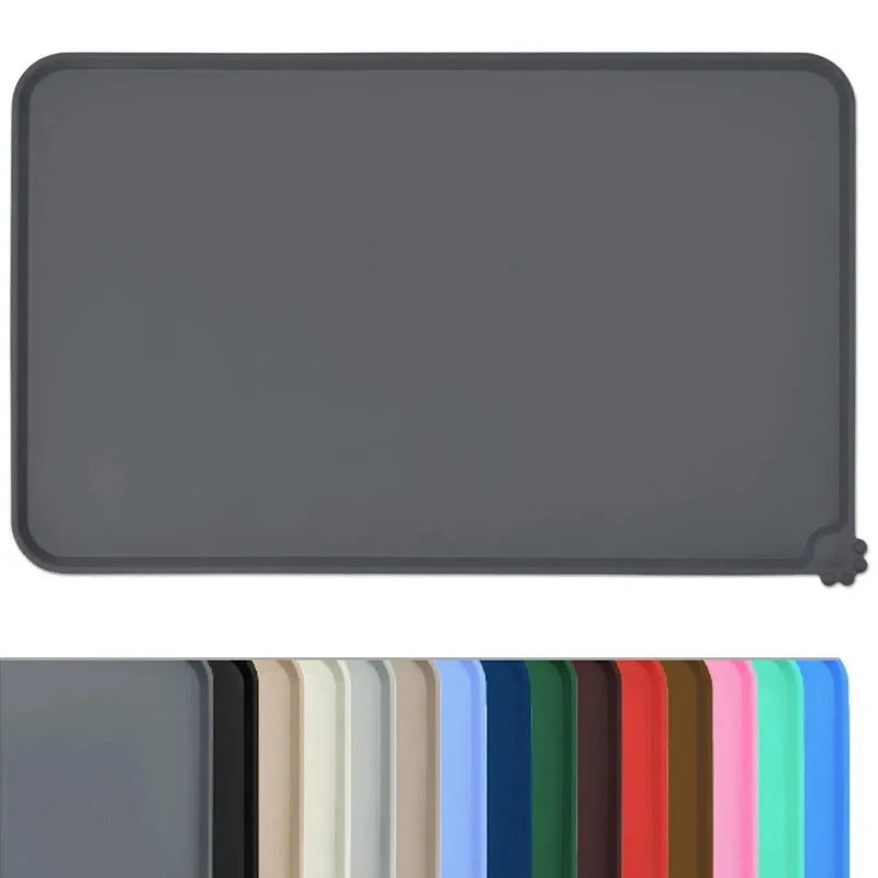 Impermeável antiderrapante Silicone Pet Food Mat, gato e cão alimentação Bowl Floors, Non-Stick Pad, High Lipped