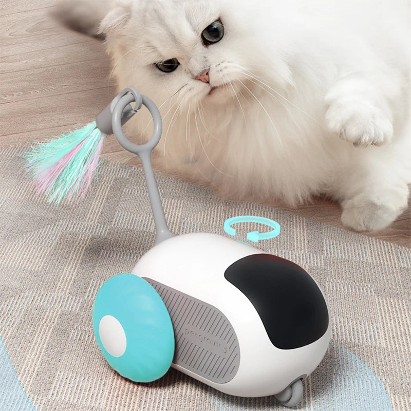 Carro esportivo inteligente com controle remoto, brinquedos elétricos para gatos, entretenimento divertido, ratos para animais de estimação, penas interativas, palitos para gatos, brinquedo para gatinhos