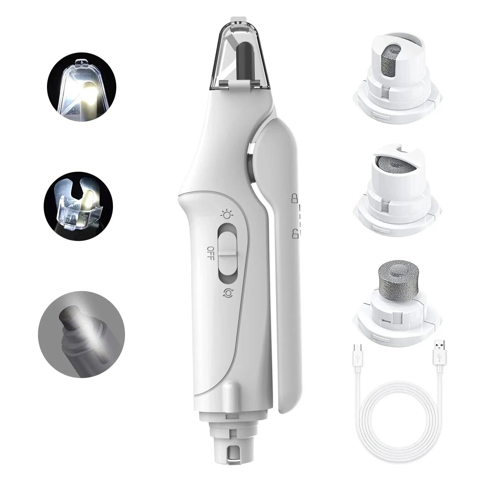 Cortador de Unhas Eletrico 2 em 1 com Luz LED para PETS - O Chico Tem