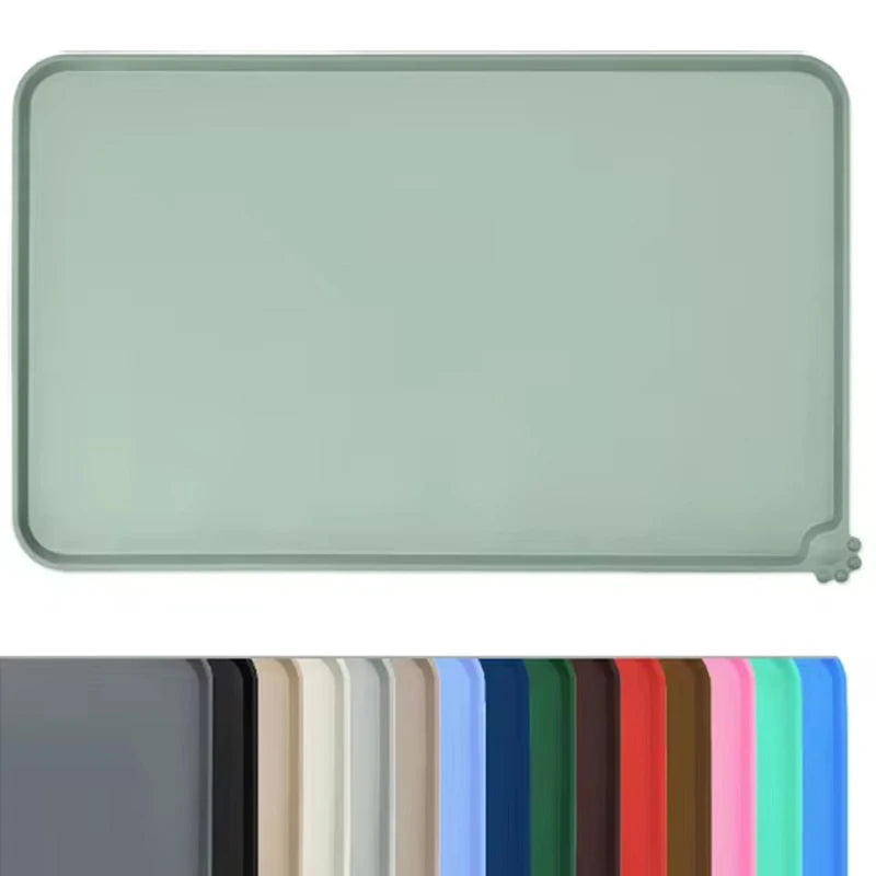 Impermeável antiderrapante Silicone Pet Food Mat, gato e cão alimentação Bowl Floors, Non-Stick Pad, High Lipped