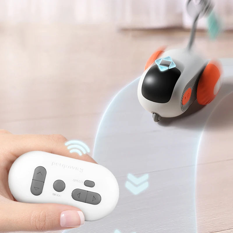 Carro esportivo inteligente com controle remoto, brinquedos elétricos para gatos, entretenimento divertido, ratos para animais de estimação, penas interativas, palitos para gatos, brinquedo para gatinhos