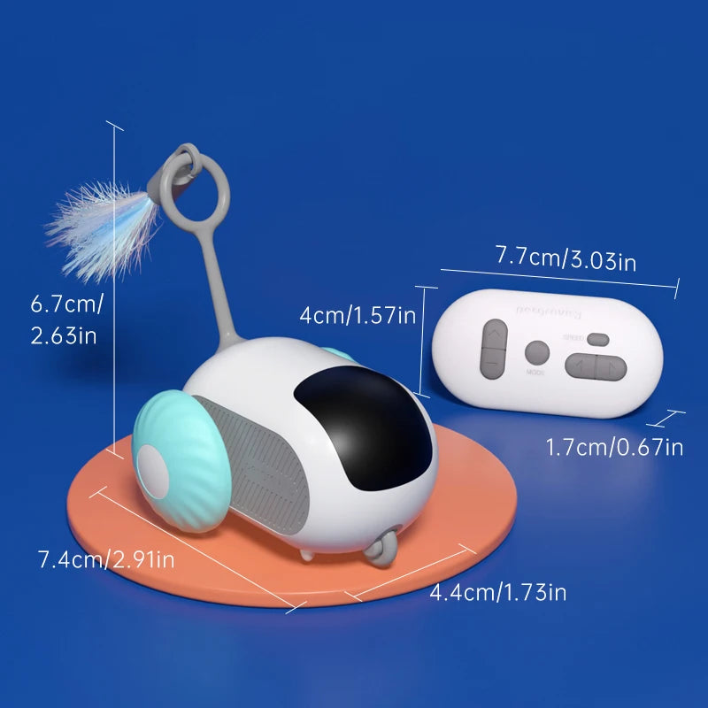 Carro esportivo inteligente com controle remoto, brinquedos elétricos para gatos, entretenimento divertido, ratos para animais de estimação, penas interativas, palitos para gatos, brinquedo para gatinhos
