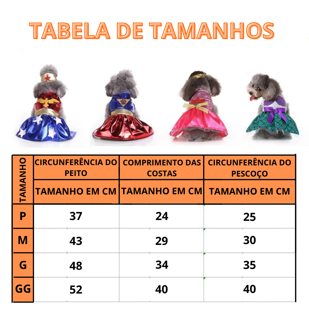 Fantasia de Super Heróis para PETS - O Chico Tem