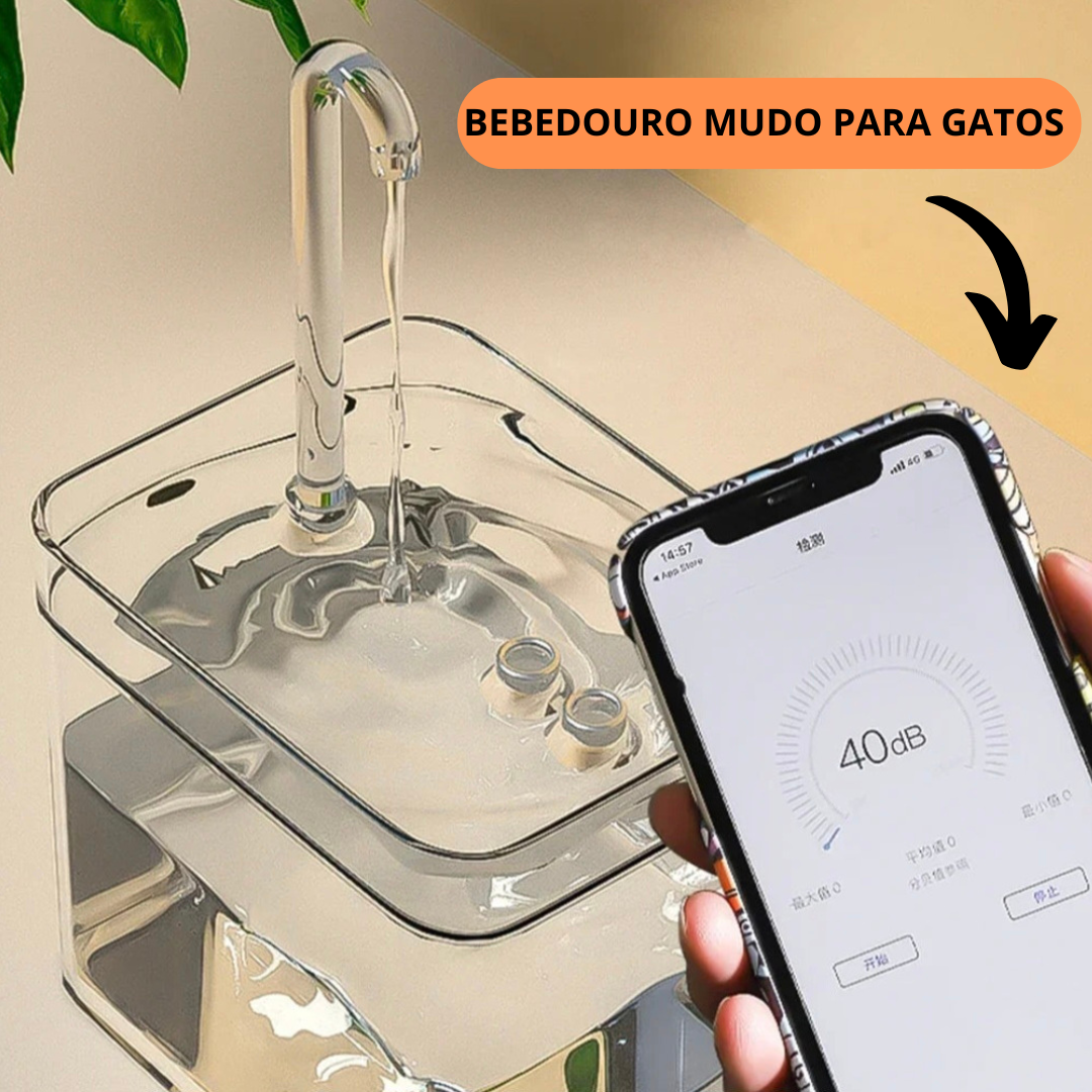 Bebedouro para Gatos com Filtro Automático Silencioso - O Chico Tem