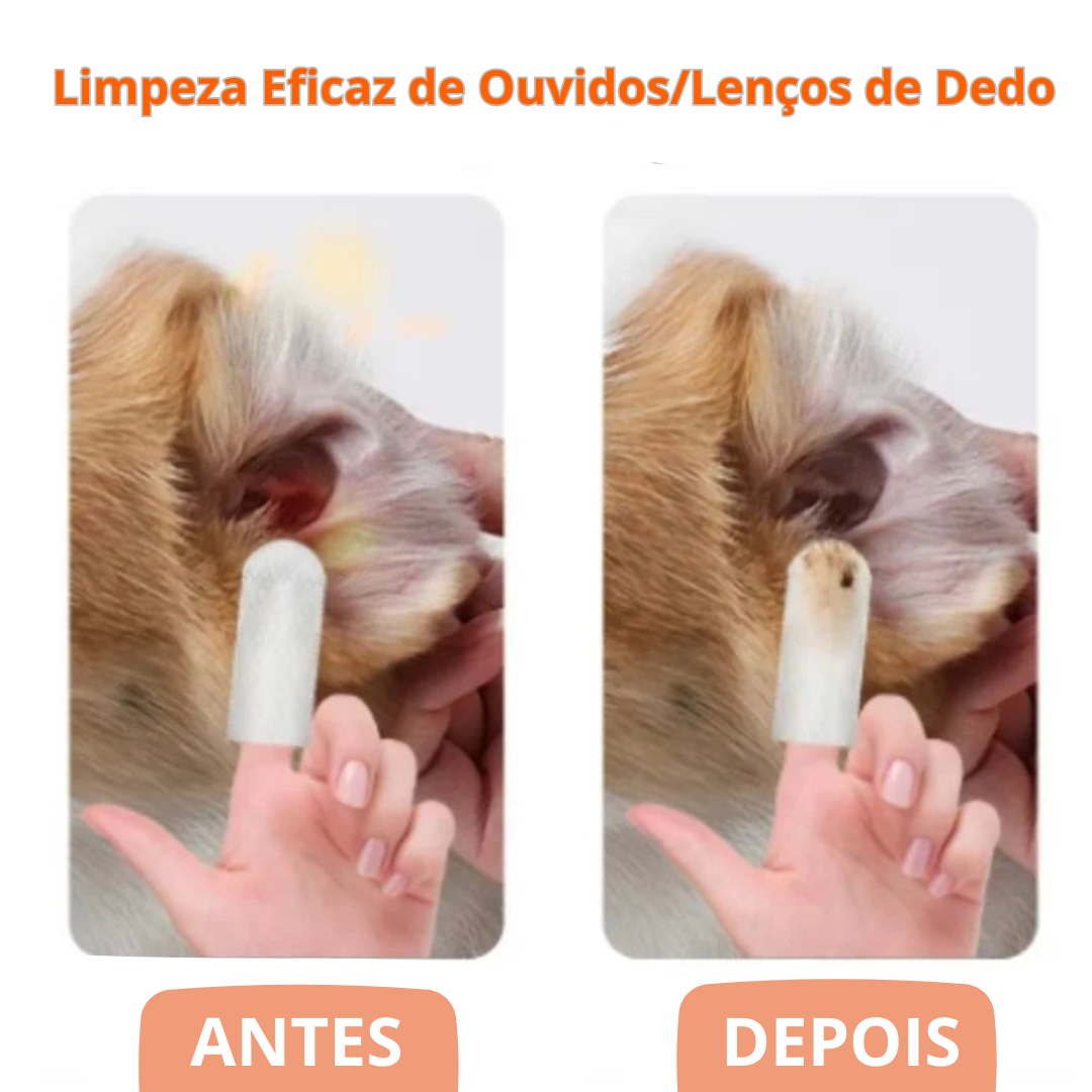 Toalhetes Descartáveis para Limpeza de Orelhas de Pet Clean - O Chico Tem