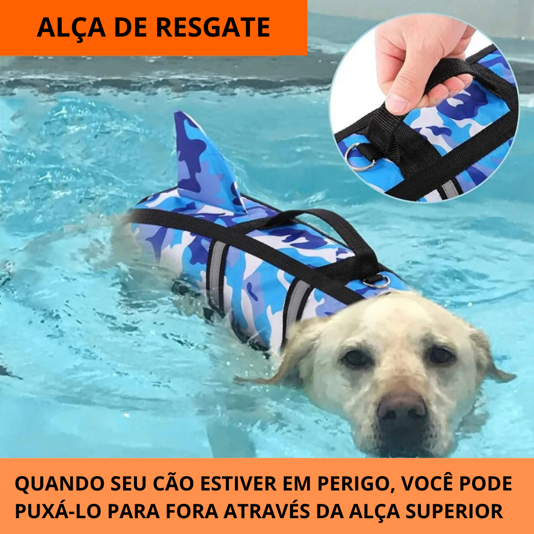 Colete Salva-Vidas tubarão para PETS - O Chico Tem
