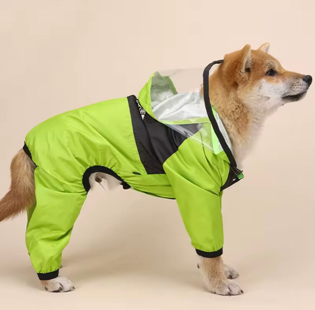 Capa de Chuva Transparente para Pets com Capuz