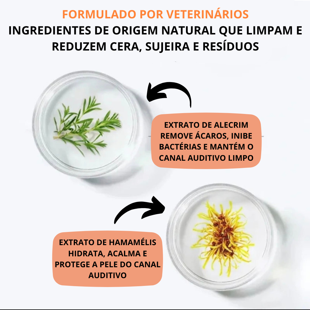 Toalhetes Descartáveis para Limpeza de Orelhas de Pet Clean - O Chico Tem