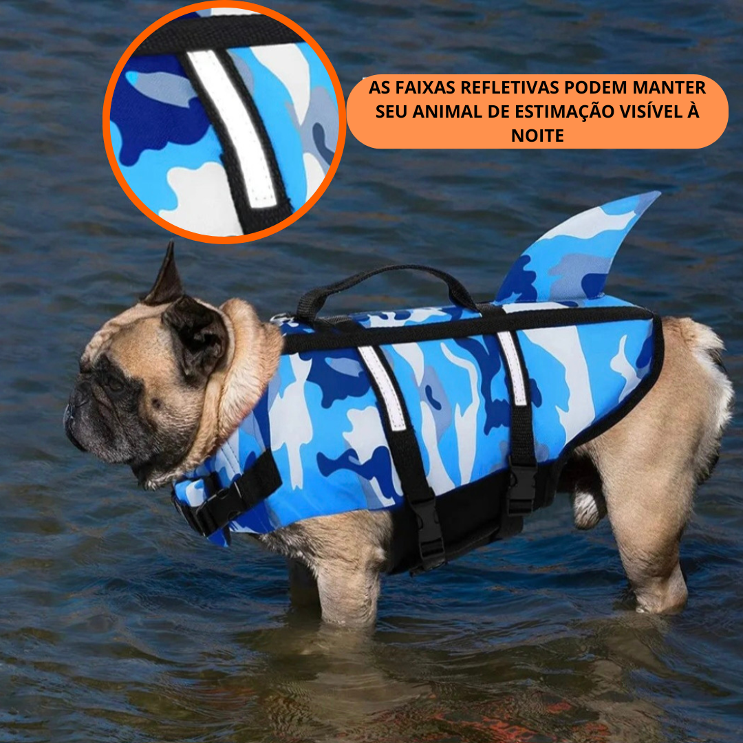 Colete Salva-Vidas tubarão para PETS - O Chico Tem
