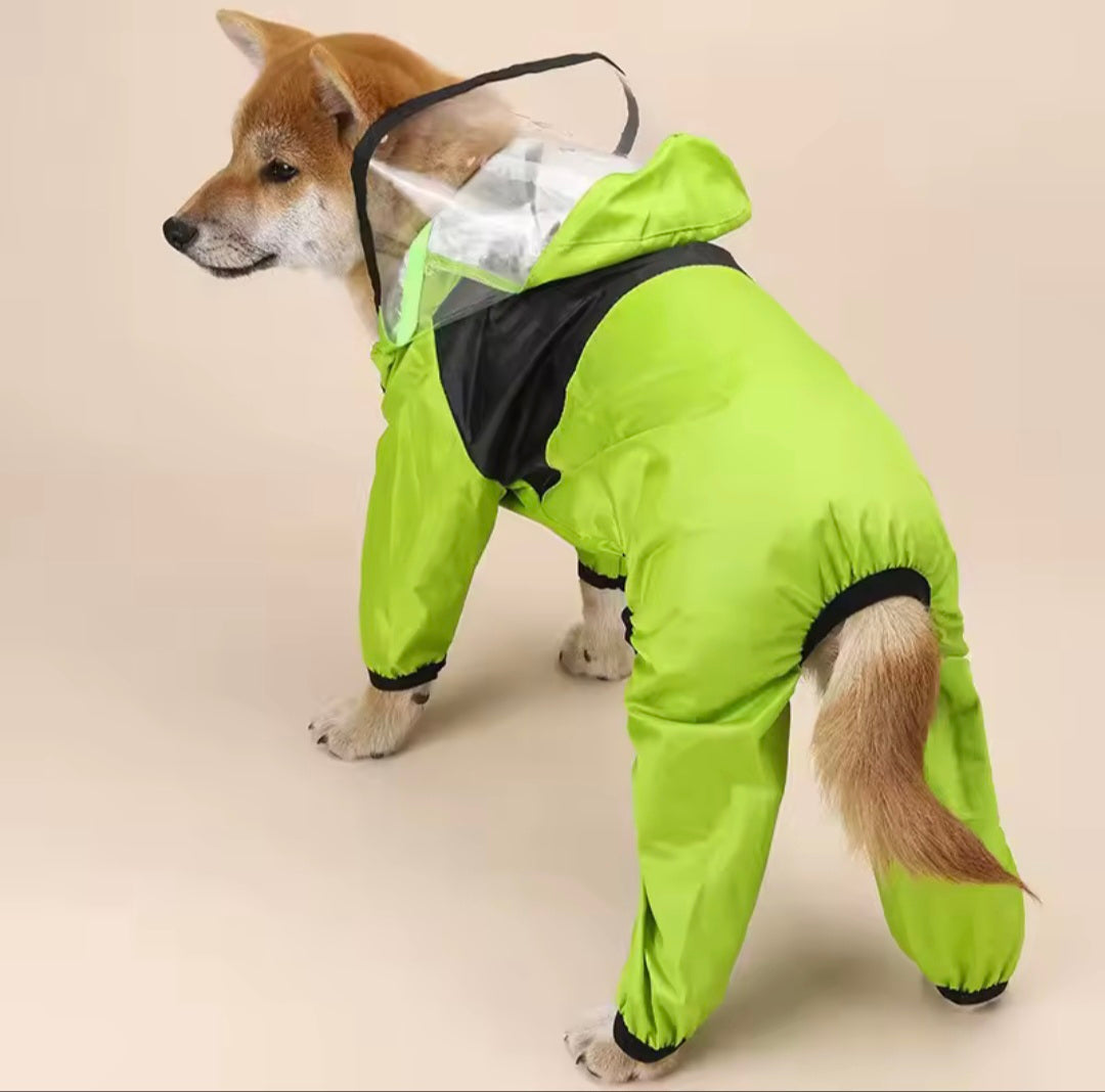 Capa de Chuva Transparente para Pets com Capuz