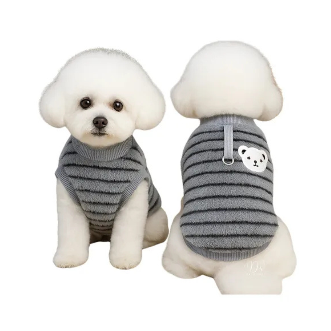 Pijama Pet de Microfibra com Bordado de Ursinho – O Chico Tem