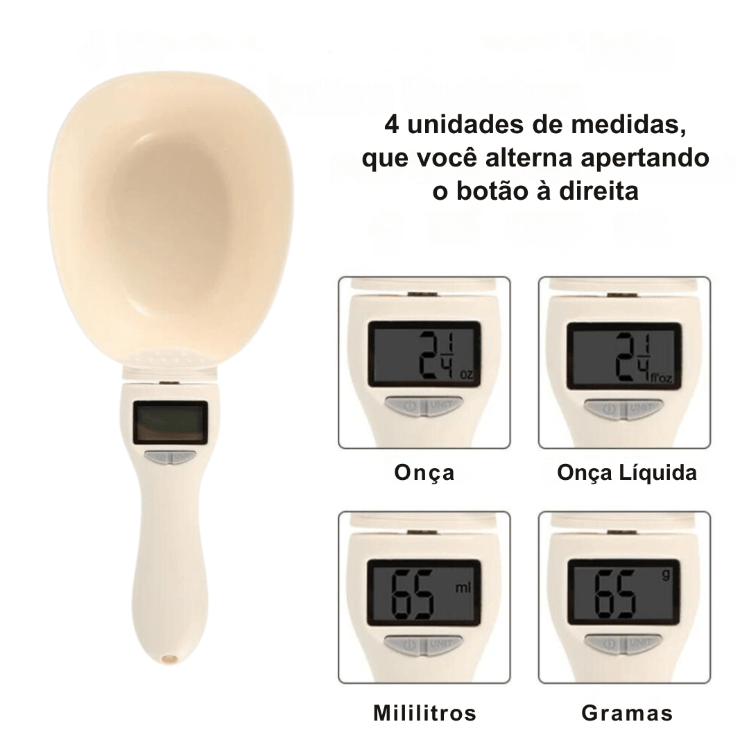 Colher balança digital de Alimentação para PETS - O Chico Tem