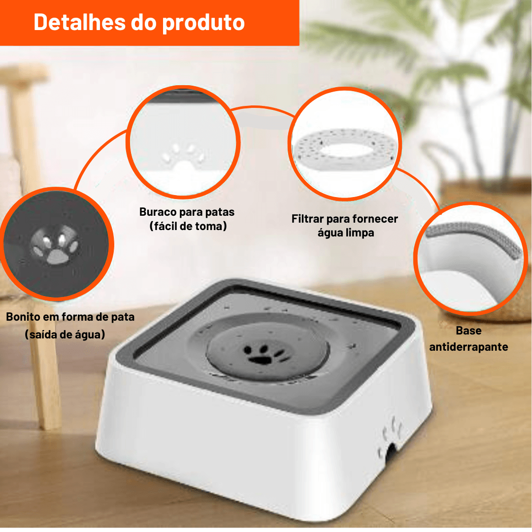 Bebedouro antirespingo para PETS - O Chico Tem