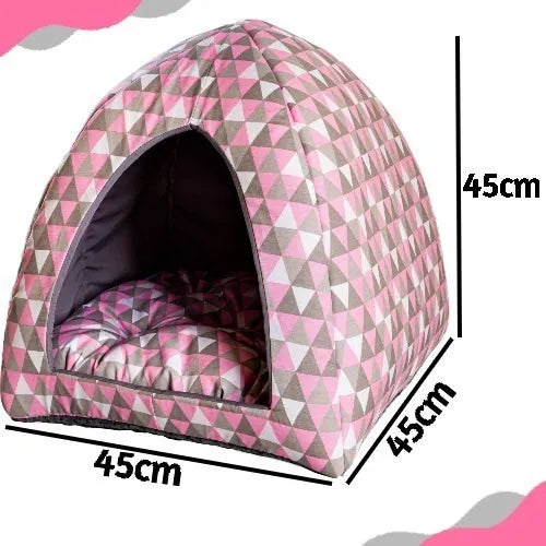 Casinha Toca Tenda para Gatos e Cães 2 em 1 Iglu Impermeável Lavável Pet - O Chico Tem