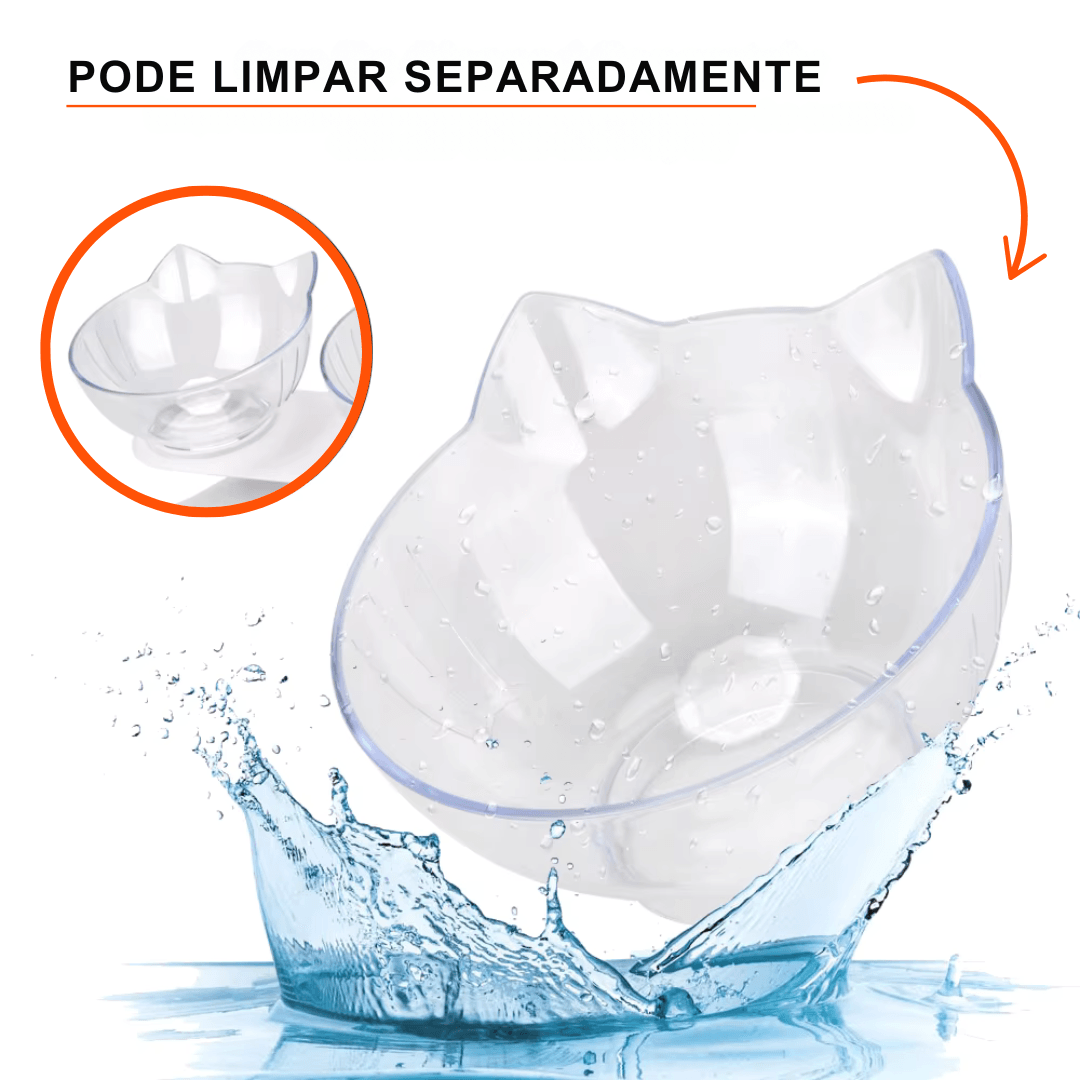 Tigela Dupla Comedouro e Bebedouro Antiderrapante - O Chico Tem