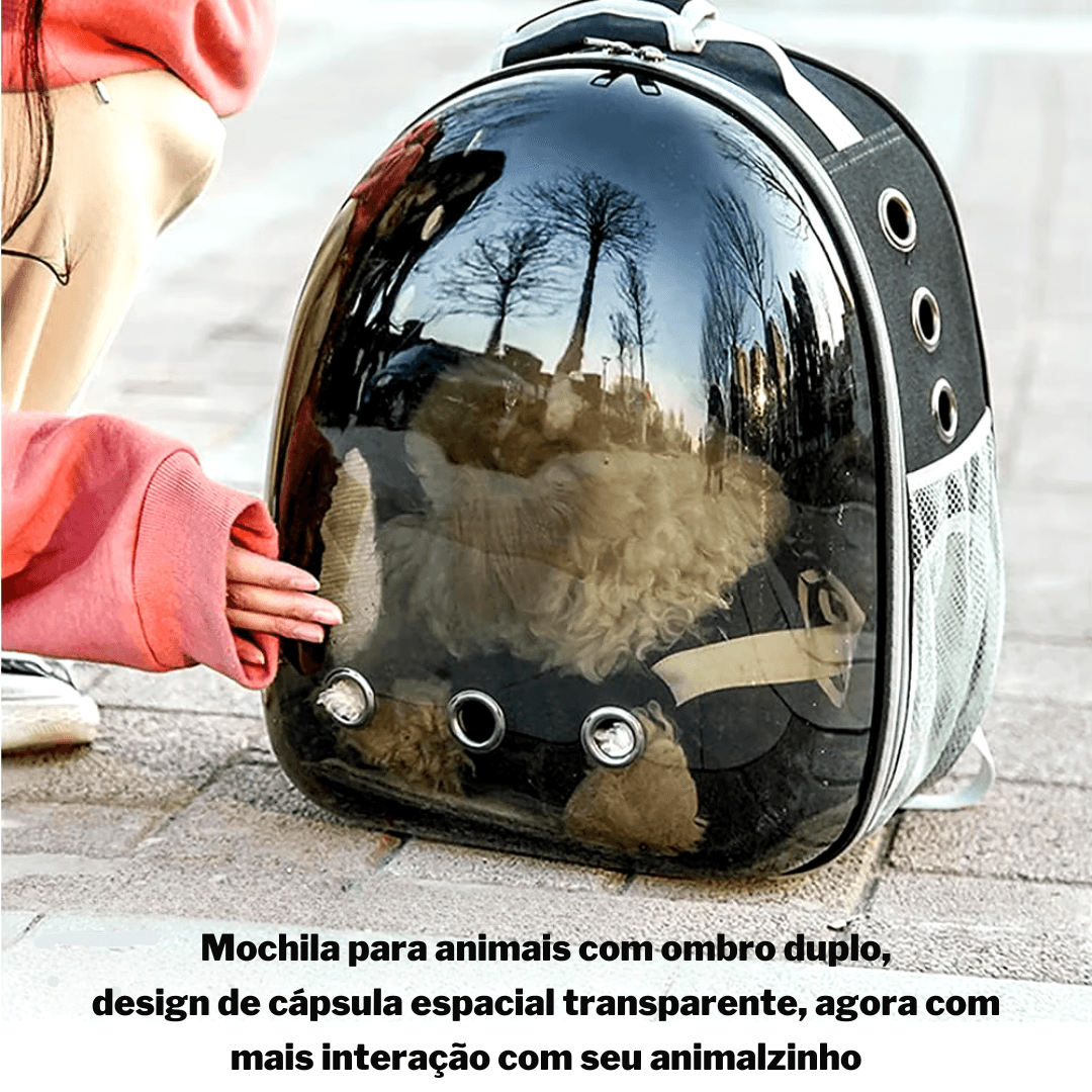 Mochila Transparente para Transporte de Animais - O Chico Tem