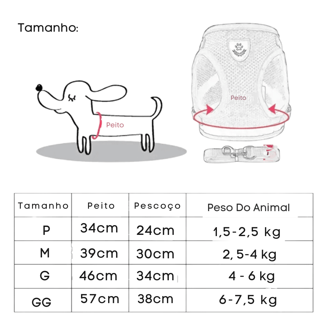 Peitoral para Gatos e Cães Pequenos - O Chico Tem