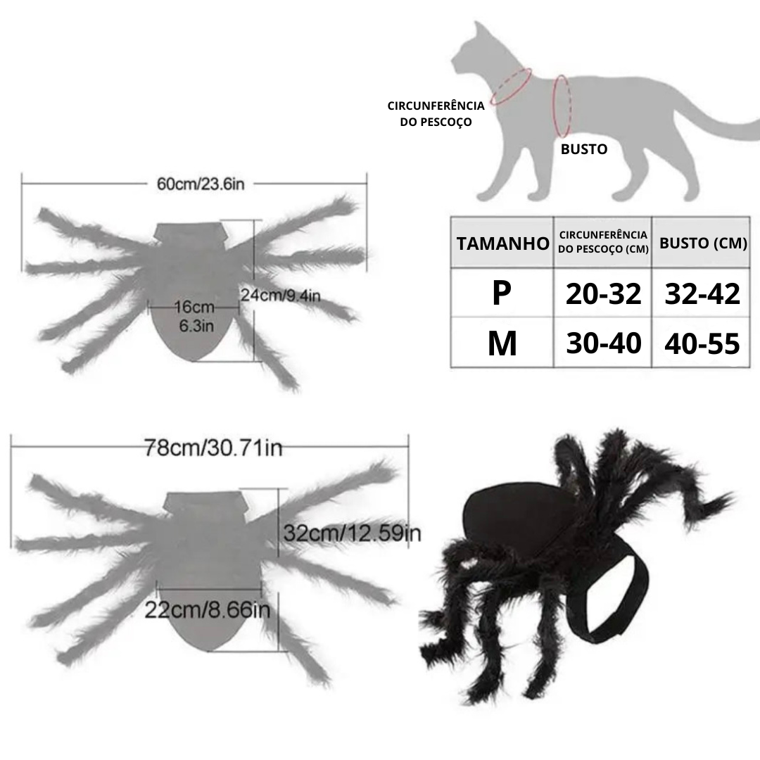 Fantasia de Aranha para PETS - O Chico Tem