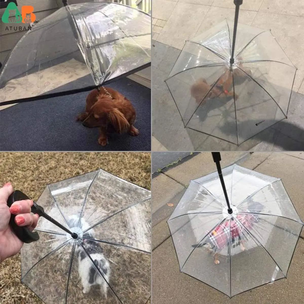 Atuban-Trela impermeável para cães pequenos, trela ajustável com alça em forma de J, Snowproof, Pet