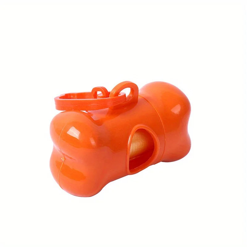 Coloridos em forma de osso cão Poop saco dispensadores, 1 sacos descartáveis, portátil Pet Waste Holder, Caminhadas ao ar livre e Formação