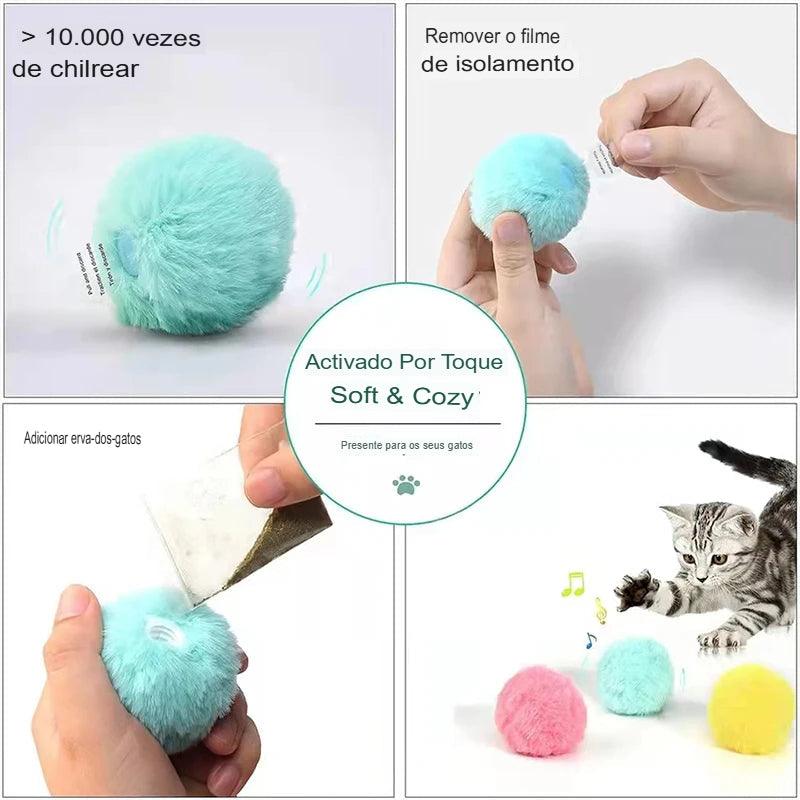 Bola de Brinquedo Interativa de Pelúcia para Gatos - O Chico Tem