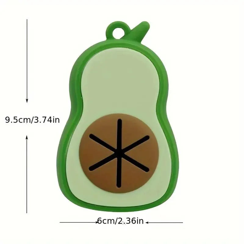 Abacate bonito Shaped Dog Waste Bag Dispenser com Leash Anexo, 1 rolo de saco de lixo