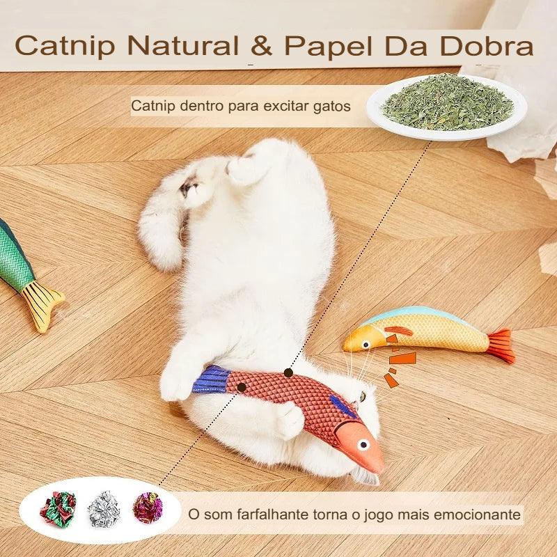Brinquedo para gatos Catnip, Simulação Peixe - O Chico Tem