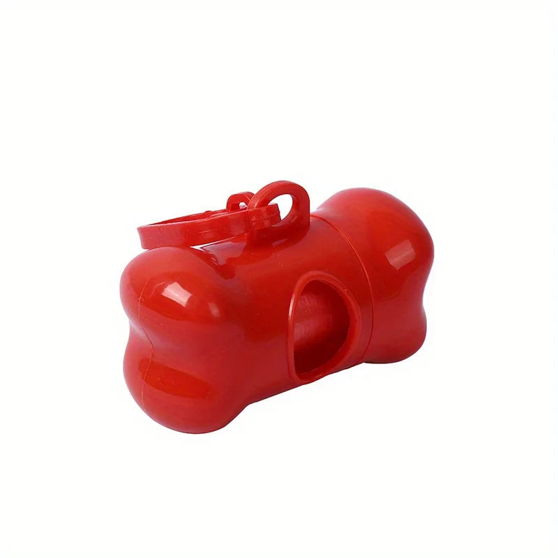 Coloridos em forma de osso cão Poop saco dispensadores, 1 sacos descartáveis, portátil Pet Waste Holder, Caminhadas ao ar livre e Formação
