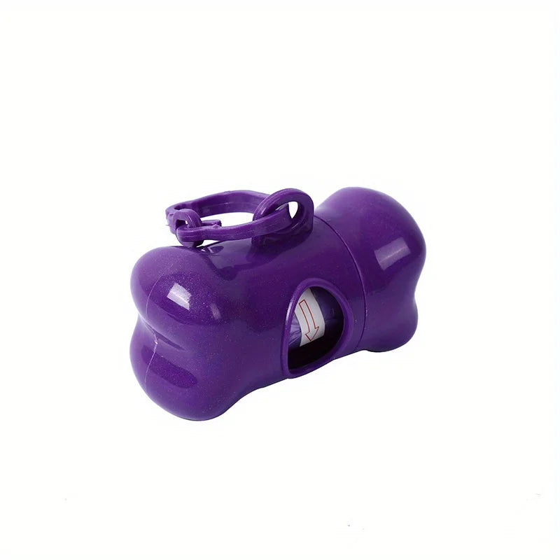 Coloridos em forma de osso cão Poop saco dispensadores, 1 sacos descartáveis, portátil Pet Waste Holder, Caminhadas ao ar livre e Formação