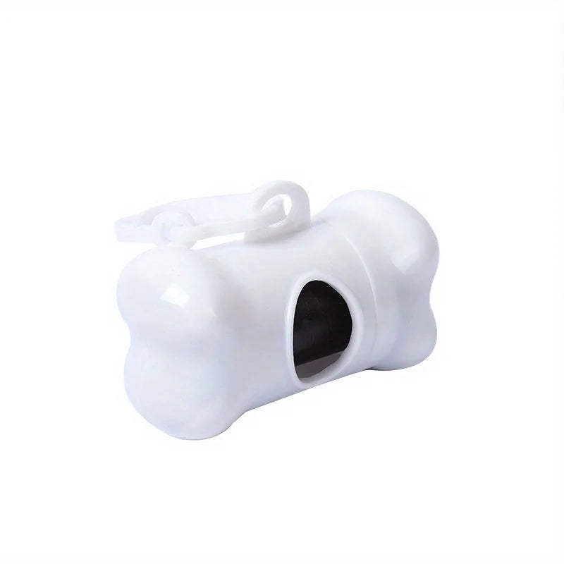 Coloridos em forma de osso cão Poop saco dispensadores, 1 sacos descartáveis, portátil Pet Waste Holder, Caminhadas ao ar livre e Formação