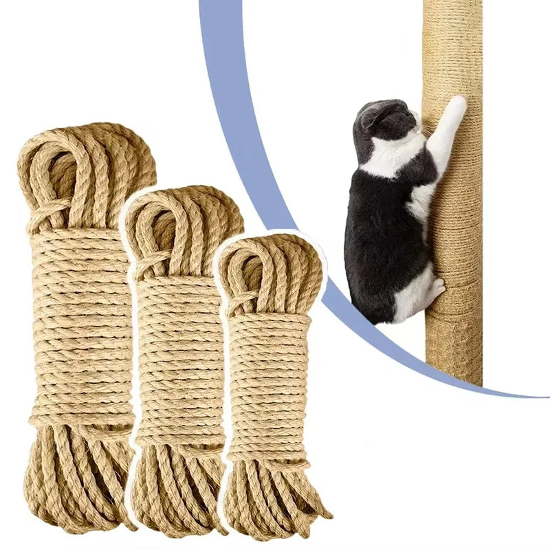 Natural Sisal Rope Cat Scratcher Árvore Coçar Brinquedo, Garra De Pata, Protetor De Móveis, Arranhando Post, Acessórios DIY