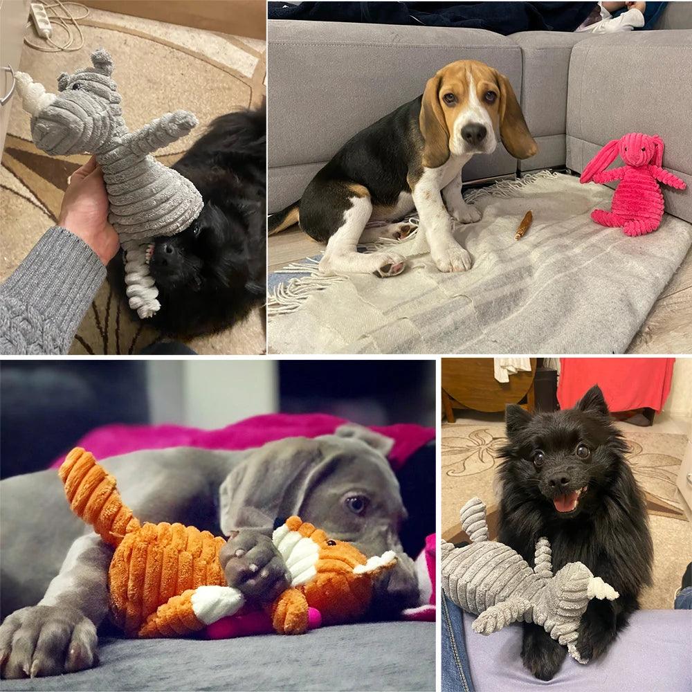 Brinquedos de pelúcia formato de animais para pets - O Chico Tem.
