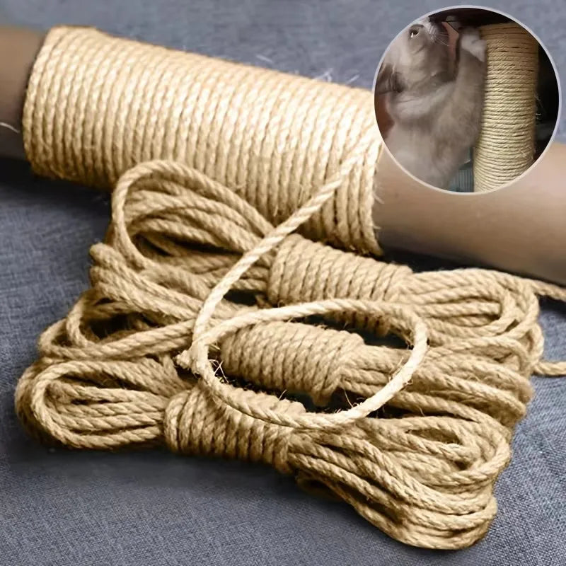 Natural Sisal Rope Cat Scratcher Árvore Coçar Brinquedo, Garra De Pata, Protetor De Móveis, Arranhando Post, Acessórios DIY