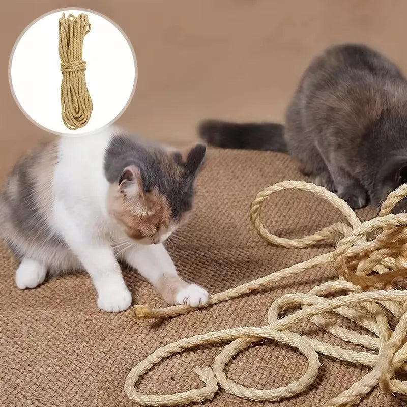 Natural Sisal Rope Cat Scratcher Árvore Coçar Brinquedo, Garra De Pata, Protetor De Móveis, Arranhando Post, Acessórios DIY